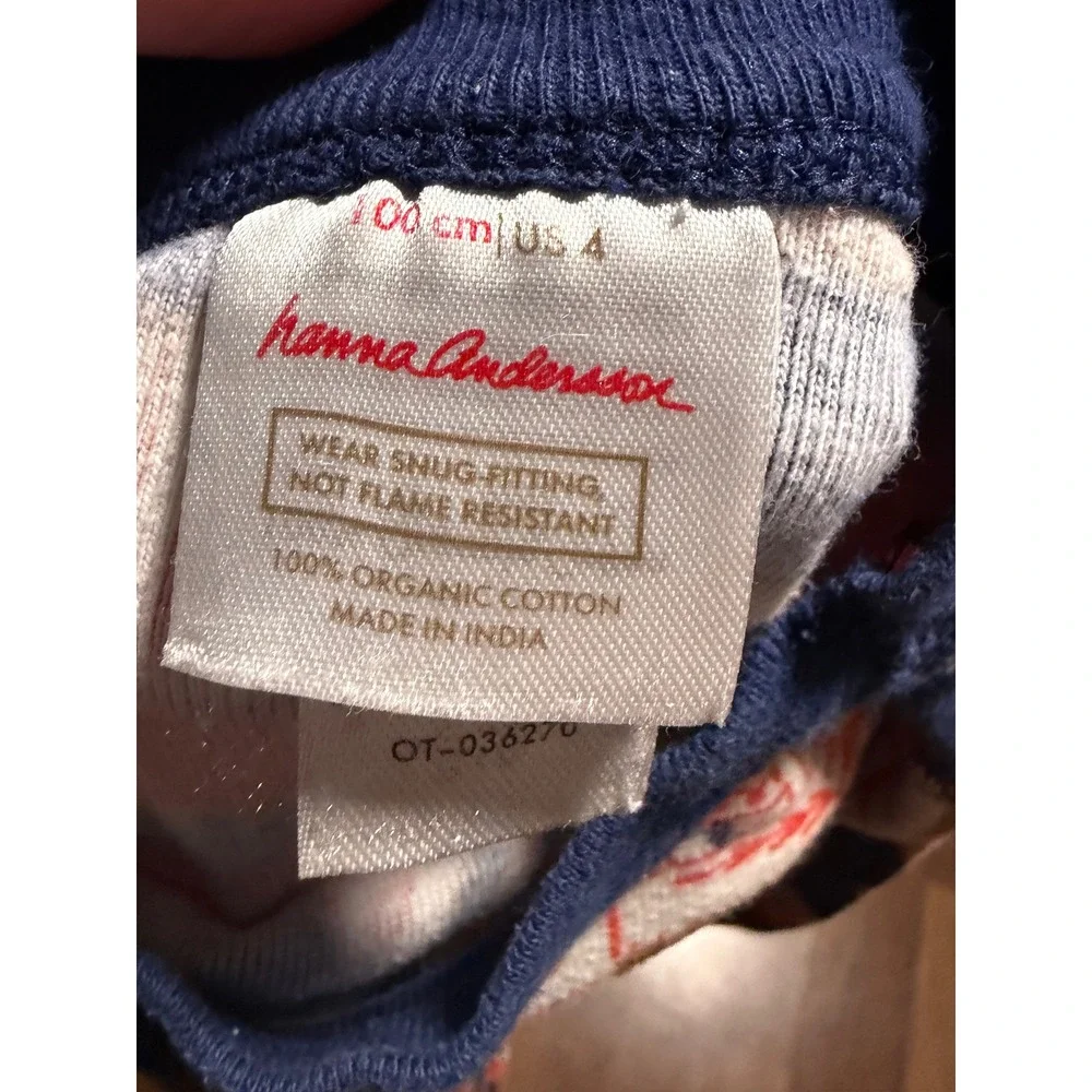 Hanna Andersson Holiday Gingerbread House Organic Cotton Pajama Set US 4